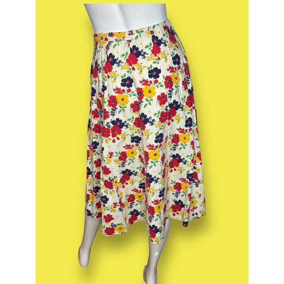 Vintage 70s Floral Canvas Denim The Traveler By Connie Skirt Sz M Button Down - Picture 3 of 10
